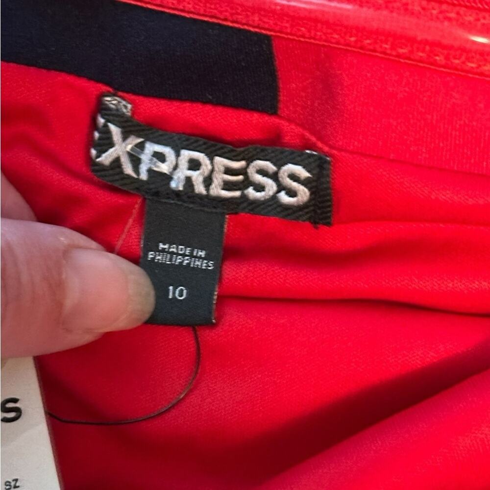 Express Strapless Red Paisley Dress Size 10 NWT - Picture 3 of 5